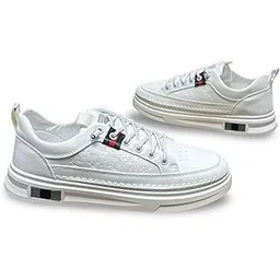 Fashion Platform Sneakers, Embossed Pattern, Casual Athletic Shoes for Mens
