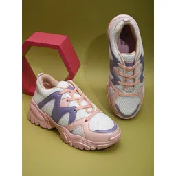 Fashion Victim Women Pink Colourblocked Sneakers