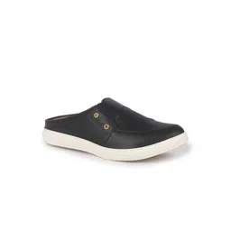 FAUSTO Men Black PU Slip-On Sneakers