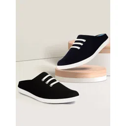 FAUSTO Men Black Slip-On Sneakers