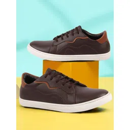 FAUSTO Men Contrast Sole Sneakers