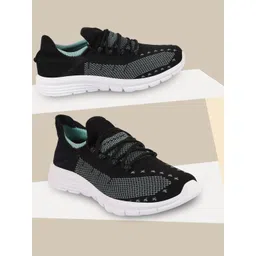 FAUSTO Men Green Mesh Running Non-Marking Sports Shoes