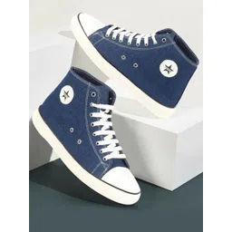 FAUSTO Men Mid-Top Lightweight Canvas Sneakers