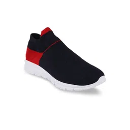FAUSTO Men Navy Blue & Red Colourblocked Walking Shoes