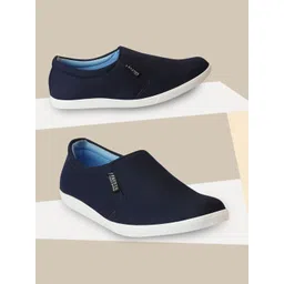 FAUSTO Men Navy Blue Slip-On Lightweight Sneakers