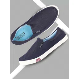 FAUSTO Men Navy Blue Slip-On Sneakers