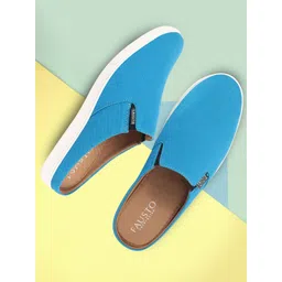 FAUSTO Men Round Toe Lightweight Canvas Mule Sneakers