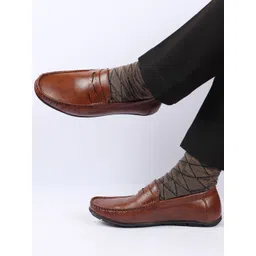 FAUSTO Men Tan PU Slip-On Sneakers