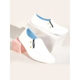 FAUSTO Men White PU Slip-On Sneakers