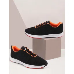 Fausto Men's Black Running Shoes