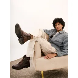 FAUSTO Men's Brown Casual Boots