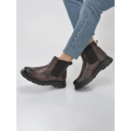 FAUSTO Men's Cherry Chelsea Boots