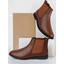 Fausto Men's Tan Chelsea Boots