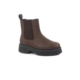 FAUSTO Women Casual Block-Heeled Chelsea Boots