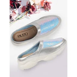 FAUSTO Women Embellished Round Toe Lightweight Mule Sneakers