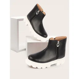 FAUSTO Women Heeled Mid-Top Chunky Boots