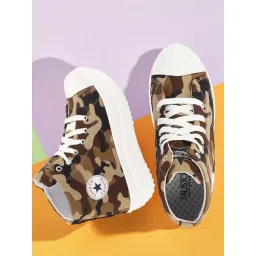 Fausto Women's Beige Ankle High Sneakers