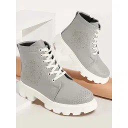 Fausto Women's Grey Derby Boots