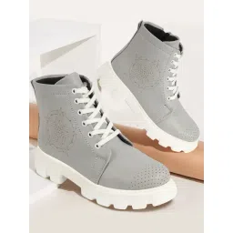 Fausto Women's Grey Derby Boots