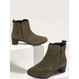 Fausto Women's Olive Casual Booties
