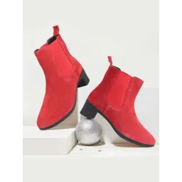 Fausto Women's Red Chelsea Boots