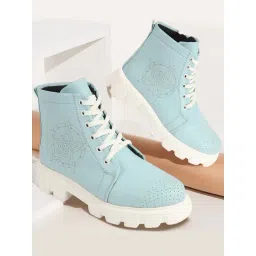 Fausto Women's Sky Blue Derby Boots