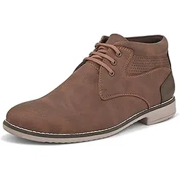 Faux Leather Casual Lace Up Boots for Men