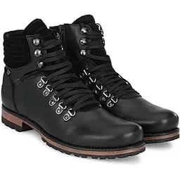Faux Leather Derby Boots for Men