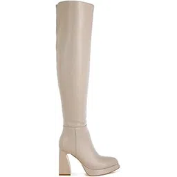 Faux Leather Knee-High Boots