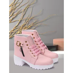 FEET RUNNER Women Lace up Mid-Top Regular Boots