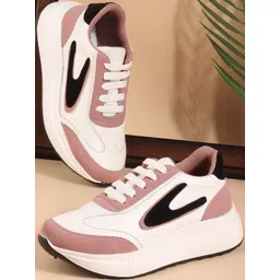 FEET RUNNER Women White Lace-Up Suede Sneakers