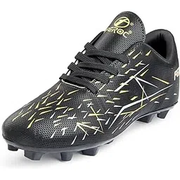 FEROC Football Shoe Wild FIRE (Black Golden, UK Footwear Size System, Adult, Men, Numeric, Medium, 4)