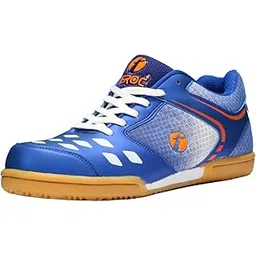 FEROC Men's Yellow, Blue Polyurethane Badminton Shoes - 4