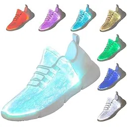 Fiber Optic LED Shoes Light Up Sneakers for Women Men with USB Charging Flashing Festivals Party Dance