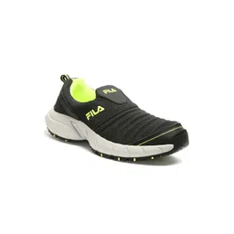 FILA Men Black SMASH VIII Textured Slip-On Sneakers