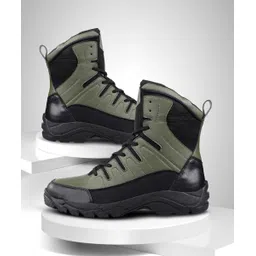 FLAME 7-Eye Moto Inspired Mild Water Proof Snow Boots Boots For Men