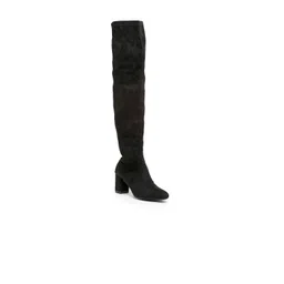 Flat n Heels Women Block Heeled Zip Up High-Top Boots