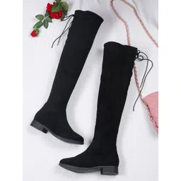 Flat n Heels Women High-Top Suede Slouchy Boots