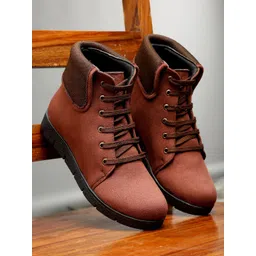 Flat n Heels Women Mid-Top Lace-Up Boots