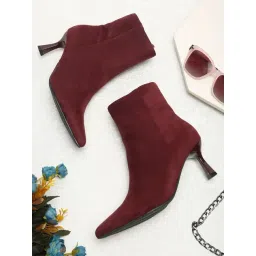Flat N Heels Women's Maroon Boots