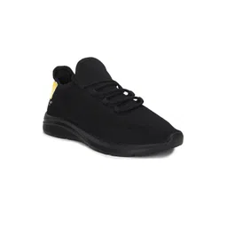 Flying Machine Men Black Textile Walking Shoes