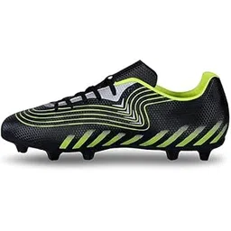 Football Boots with EVA Sockliner, Synthetic Leather Upper, Diamond Studs, Black and Neon Green