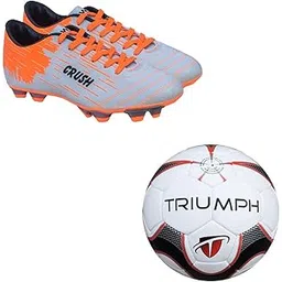 Football Pu M-90 With Gowin Football Shoe Crush Silver Orange Size-6