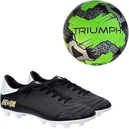 Football Pvc Boss Green With Gowin Football Shoe Ace Black White Size-4