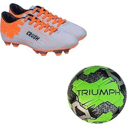 Football Pvc Boss Green With Gowin Football Shoe Crush Silver Orange Size-7