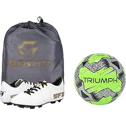 Football Pvc Boss Green With Gowin Football Shoe Sf-2 White Size-2