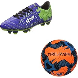 Football PVC Boss Orange with Gowin Football Shoe Crush Blue Green Size-7