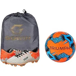 Football Pvc Boss Orange With Gowin Football Shoe Crush Silver Orange Size-6