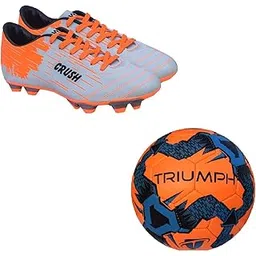 Football Pvc Boss Orange With Gowin Football Shoe Crush Silver Orange Size-7