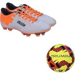 Football Pvc Boss Yellow With Gowin Football Shoe Crush Silver Orange Size-6